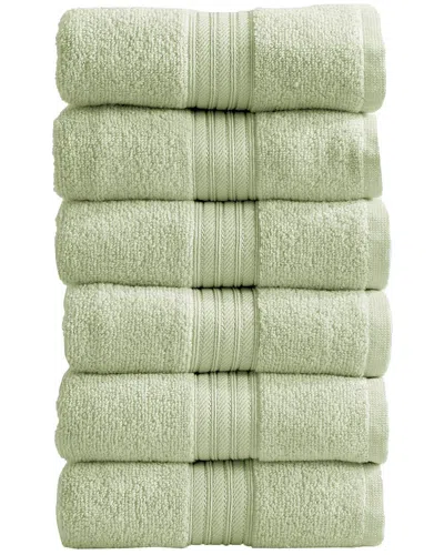 Linery & Co . 6pc Cooper Ringspun Cotton Bath Towel Set In Green