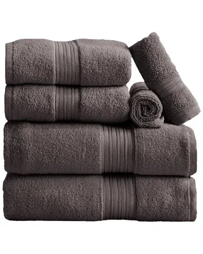 Linery & Co . 6pc Cooper Ringspun Cotton Bath Towel Set In Brown