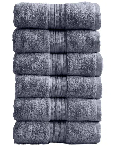 Linery & Co . 6pc Cooper Ringspun Cotton Bath Towel Set In Blue