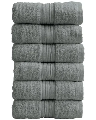 Linery & Co . 6pc Cooper Ringspun Cotton Bath Towel Set In Gray