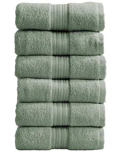 Linery & Co . 6pc Cooper Ringspun Cotton Bath Towel Set In Green