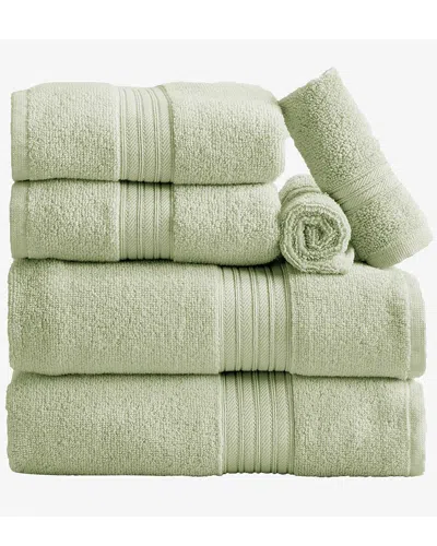 Linery & Co . 6pc Cooper Ringspun Cotton Bath Towel Set In Green
