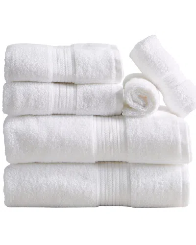 Linery & Co . 6pc Cooper Ringspun Cotton Bath Towel Set In White
