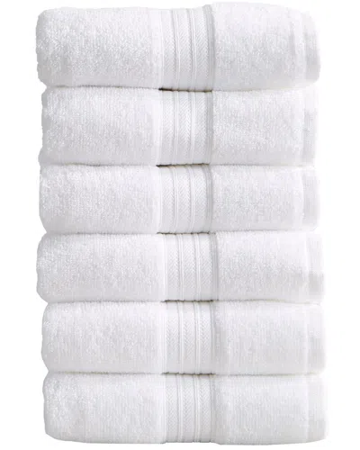 Linery & Co . 6pc Cooper Ringspun Cotton Bath Towel Set In White