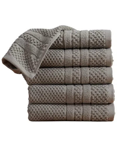 Linery & Co . 6pc Giuliana 100% Cotton Textured Hand Towel Set In Gray