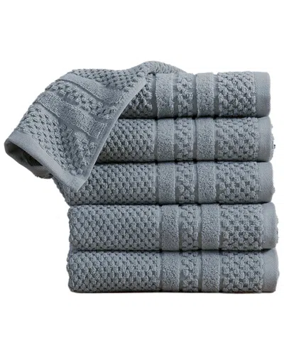 Linery & Co . 6pc Giuliana 100% Cotton Textured Hand Towel Set In Gray