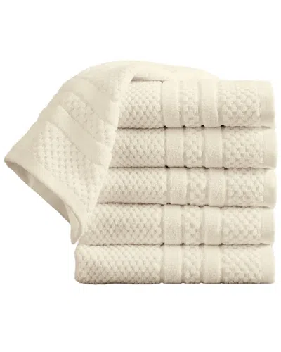 Linery & Co . 6pc Giuliana 100% Cotton Textured Hand Towel Set In White
