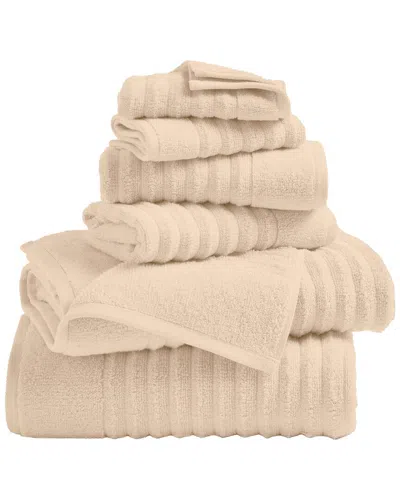 Linery & Co . 6pc Karina Combed Cotton Bath Set In Neutral