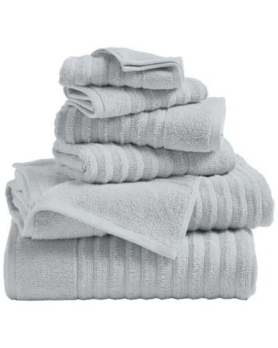 Linery & Co . 6pc Karina Combed Cotton Bath Set In Blue