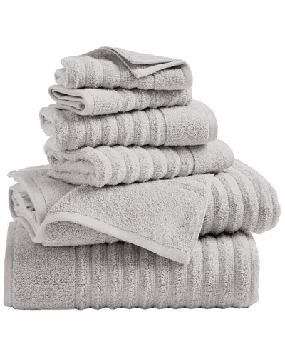 Linery & Co . 6pc Karina Combed Cotton Bath Set In Gray