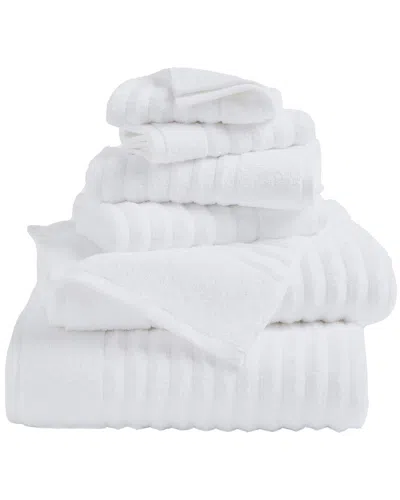 Linery & Co . 6pc Karina Combed Cotton Bath Set In White
