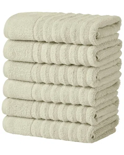 Linery & Co . 6pc Karina Combed Cotton Hand Towel Set In Neutral