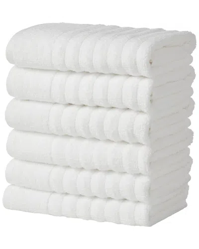 Linery & Co . 6pc Karina Combed Cotton Hand Towel Set In White