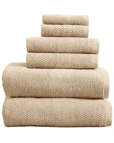Linery & Co . 6pc Marbella 100% Cotton Quick Dry Bath Set In Brown
