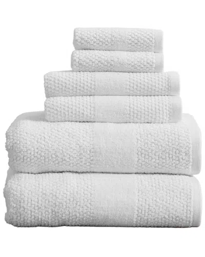 Linery & Co . 6pc Marbella 100% Cotton Quick Dry Bath Set In White