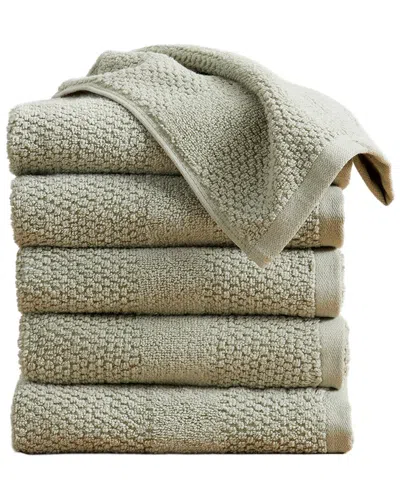 Linery & Co . 6pc Marbella 100% Cotton Quick Dry Hand Towel Set In Green