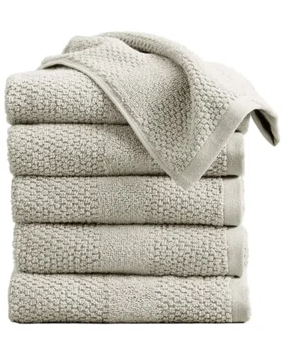 Linery & Co . 6pc Marbella 100% Cotton Quick Dry Hand Towel Set In Green