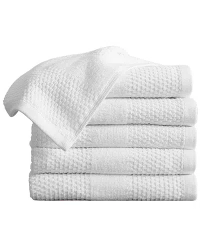 Linery & Co . 6pc Marbella 100% Cotton Quick Dry Hand Towel Set In White