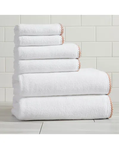 Linery & Co . 6pc Valery Quick-dry Cotton Bath Set In White