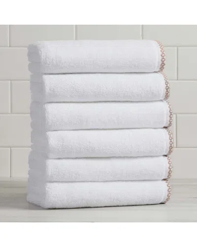 Linery & Co . 6pc Valery Quick-dry Cotton Hand Towel Set In White