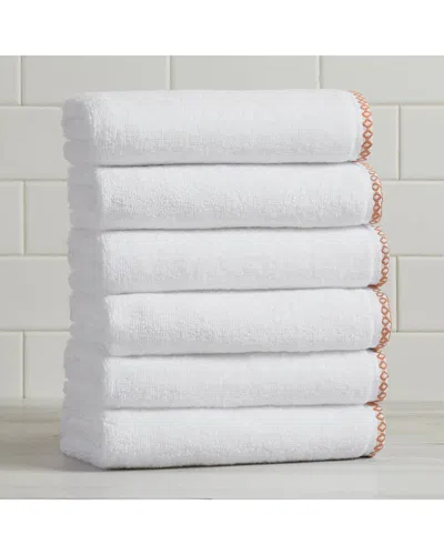 Linery & Co . 6pc Valery Quick-dry Cotton Hand Towel Set In White