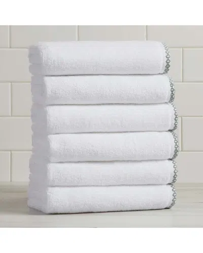 Linery & Co . 6pc Valery Quick-dry Cotton Hand Towel Set In White
