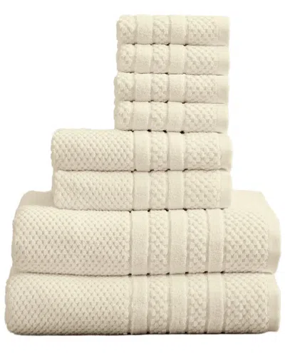 Linery & Co . 8pc Giuliana 100% Cotton Textured Bath Set In Nude