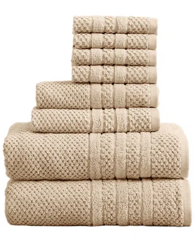 Linery & Co . 8pc Giuliana 100% Cotton Textured Bath Set In Neutral