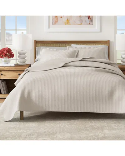 Linery & Co . Alicia Channel-stitch Quilt Set In Neutral