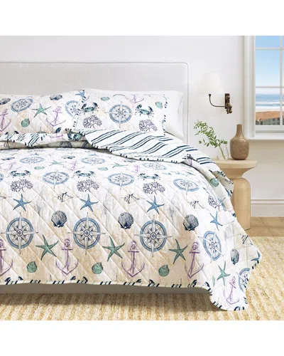 Linery & Co . Azure Nautical Quilt Set With Shams In Neutral