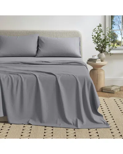 Linery & Co . Carmen Heathered Mélange Cotton Jersey Sheet Set In Gray