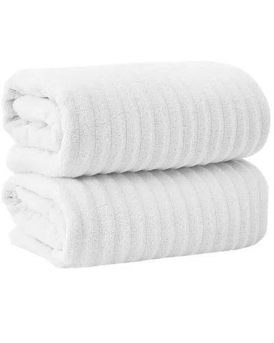 Linery & Co . Combed Cotton 2pc Bath Sheet Set In Multi