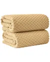 Linery & Co . Cotton Diamond Waffle Texture 2pc Bath Sheet Set In Multi