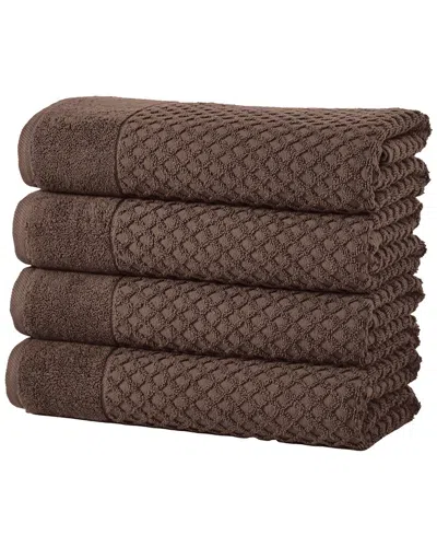 Linery & Co . Cotton Diamond Waffle Texture 4-pack Bath Towel Set