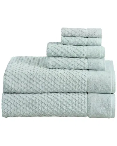Linery & Co . Cotton Diamond Waffle Texture 6pc Bath Sheet Set