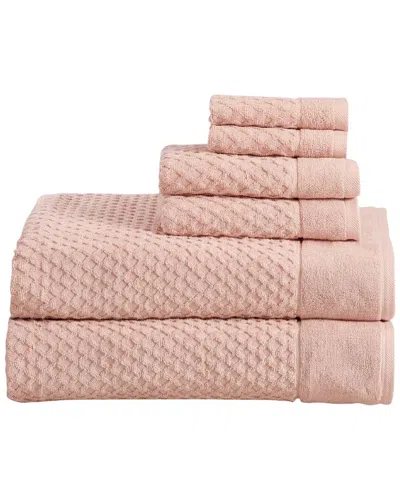 Linery & Co . Cotton Diamond Waffle Texture 6pc Bath Sheet Set