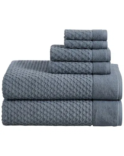 Linery & Co . Cotton Diamond Waffle Texture 6pc Bath Sheet Set