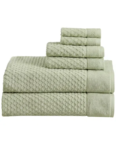 Linery & Co . Cotton Diamond Waffle Texture 6pc Bath Sheet Set