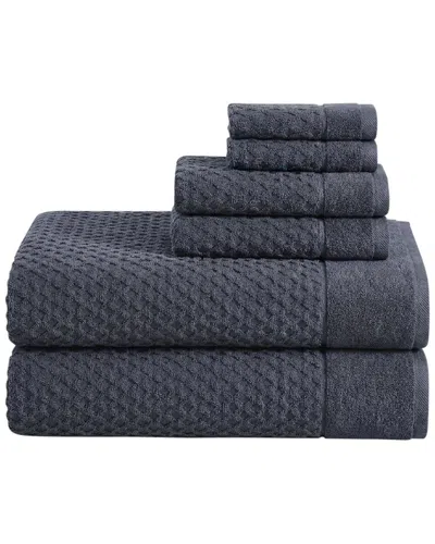 Linery & Co . Cotton Diamond Waffle Texture 6pc Bath Sheet Set