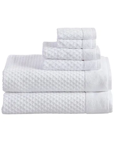 Linery & Co . Cotton Diamond Waffle Texture 6pc Bath Sheet Set