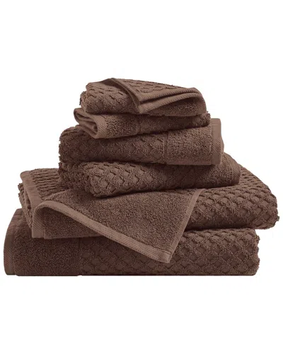Linery & Co . Cotton Diamond Waffle Texture 6pc Towel Set