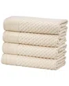 Linery & Co Cotton Diamond Waffle Texture Bath Towels In Neutral