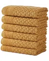Linery & Co Cotton Diamond Waffle Texture Bath Towels In Brown