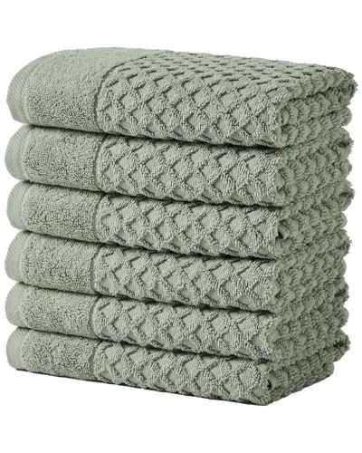 Linery & Co Cotton Diamond Waffle Texture Bath Towels In Multi