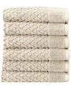 Linery & Co Cotton Diamond Waffle Texture Bath Towels In Neutral