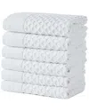 Linery & Co Cotton Diamond Waffle Texture Bath Towels In White
