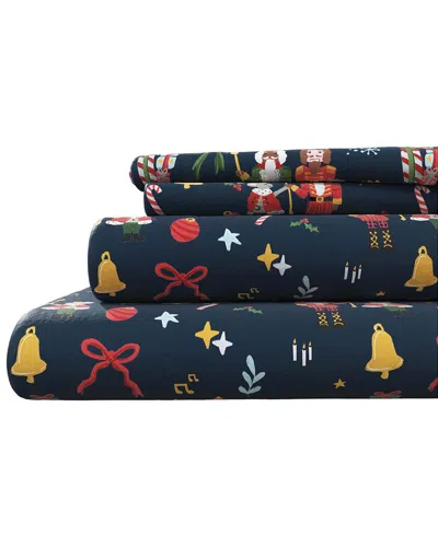 Linery & Co Elevated Holiday 100% Turkish Cotton Flannel Sheet Set