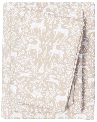 Linery & Co Elevated Holiday 100% Turkish Cotton Flannel Sheet Set