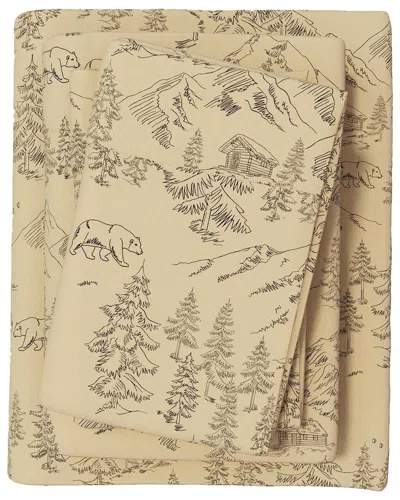 Linery & Co Elevated Lodge 100% Turkish Cotton Flannel Sheet Set