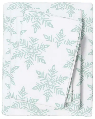 Linery & Co Elevated Lodge 100% Turkish Cotton Flannel Sheet Set In Green